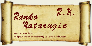 Ranko Matarugić vizit kartica